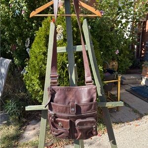 Roots Brown Crossbody Bag